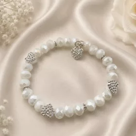 White Pearl & Silver Heart 