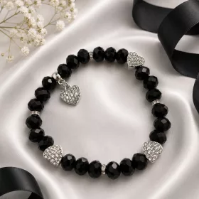 Black Pearl & Silver Heart 