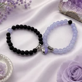 Lilac&Black "összetartozunk" karkötő szett