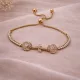 Double Rose Full Crystal Gold