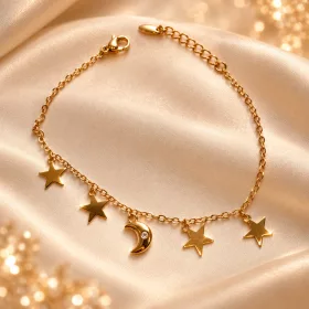 Moon Crystal Gold óra karlánc