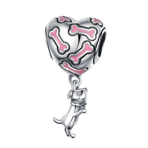 Heart & dog silver