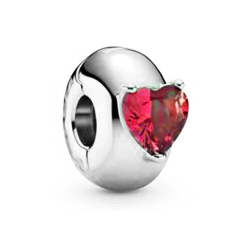 Red Crystal Silver Ring